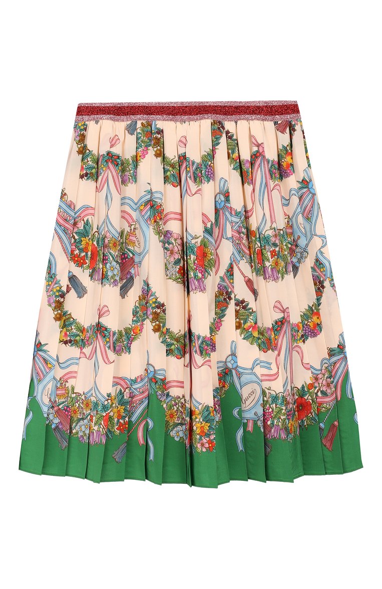 Плиссированная юбка из шелка GUCCI, арт. 554401/ZAAVV, фото 1