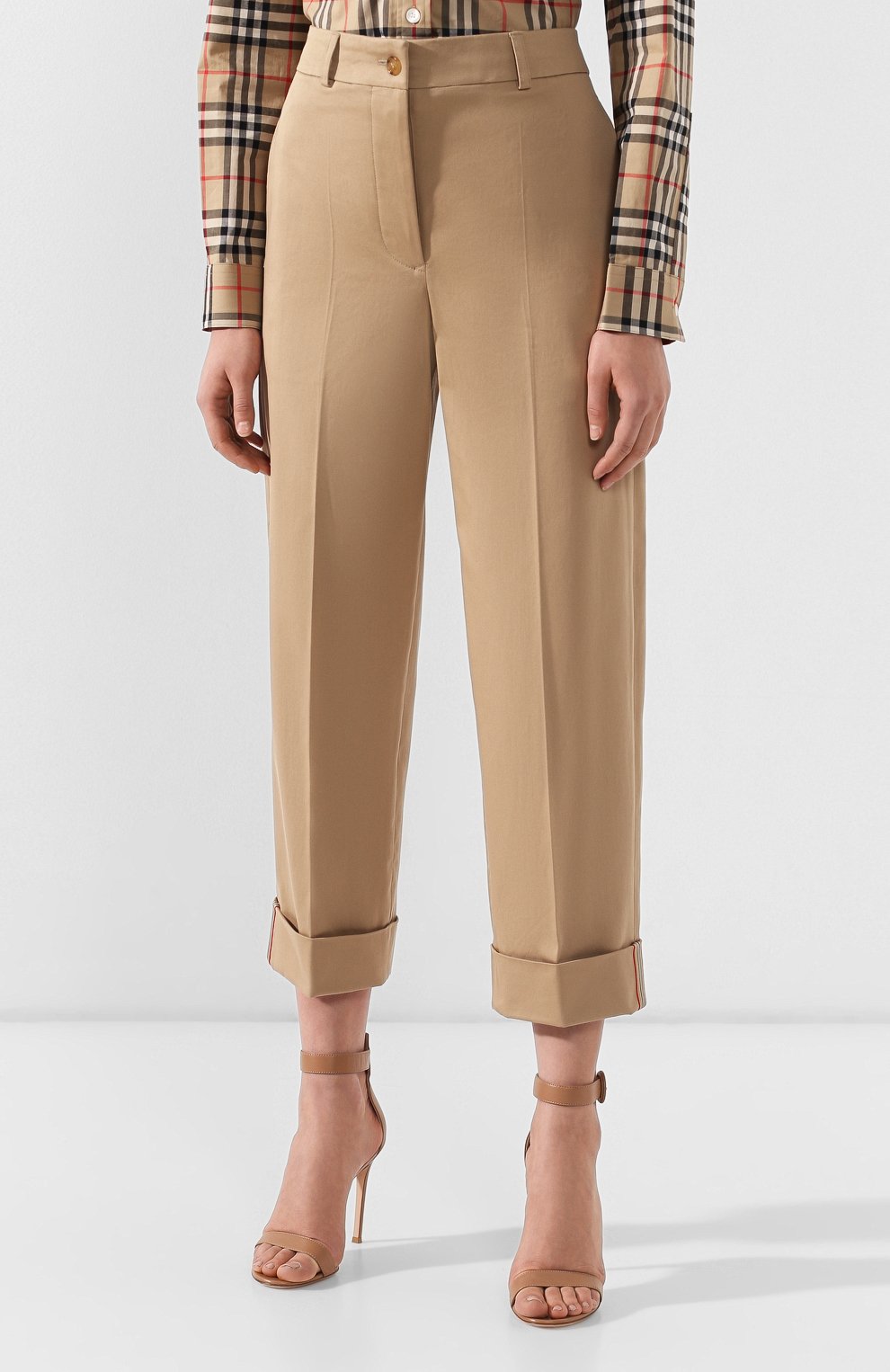 Хлопковые брюки BURBERRY бежевого цвета по цене 81750 руб., арт. 8010263, фото 3 Хлопковые брюки BURBERRY, арт. 8010263, фото 3