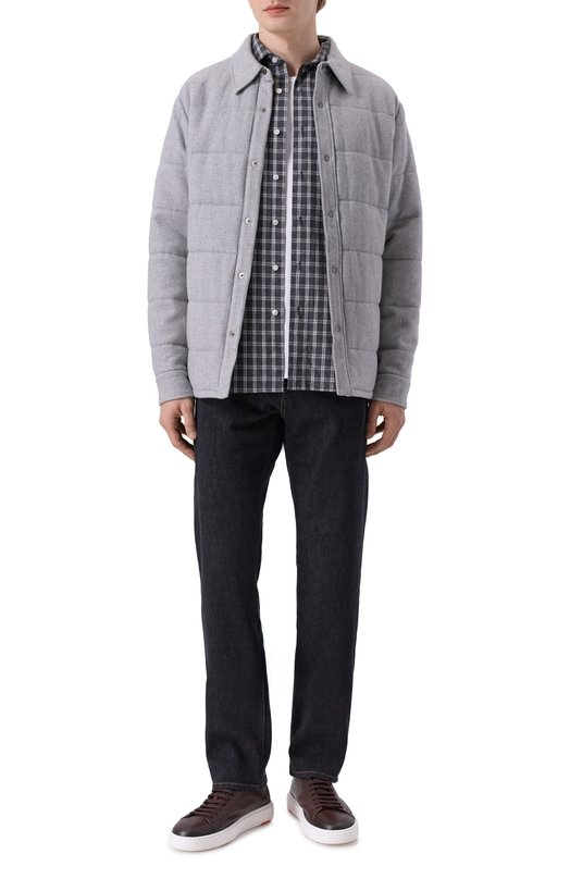 Хлопковая рубашка Finamore 1925 NAP0LI/A5093 Серый  NAP0LI/A5093 Фото 2