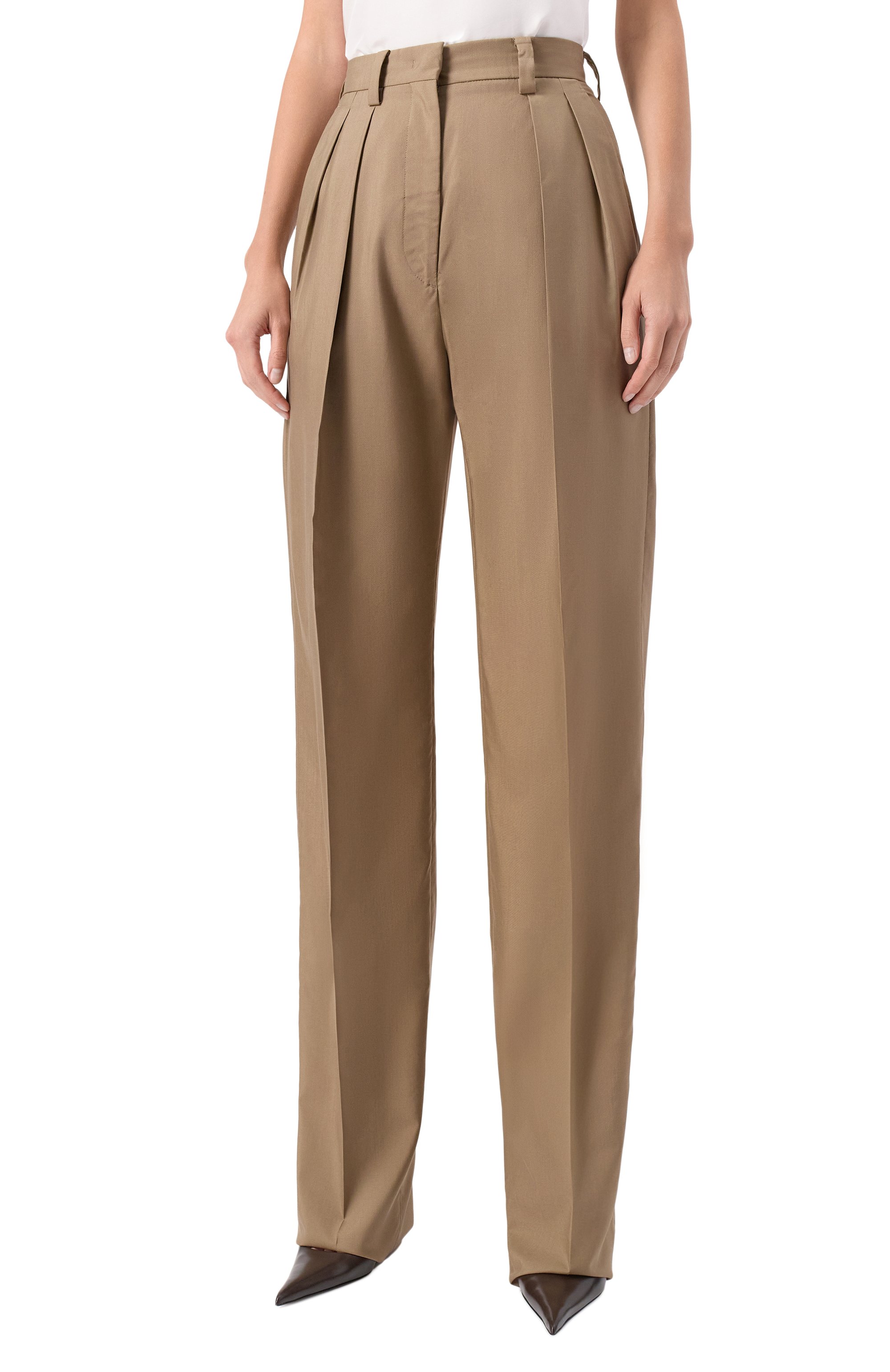 Брюки из шерсти и шелка MVST бежевого цвета по цене 138500 руб., арт. 25E/X2P/0/B071/3038, фото 3 Брюки из шерсти и шелка MVST, арт. 25E/X2P/0/B071/3038, фото 3