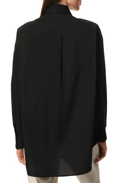Хлопковая рубашка TRUSSARDI черного цвета по цене 17900 руб., арт. 56C00587-1T006127, фото 4 Хлопковая рубашка TRUSSARDI, арт. 56C00587-1T006127, фото 4