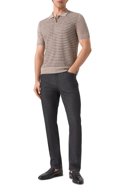 Мужская поло изо льна и шелка CORNELIANI, арт. 25M56A-2525118
