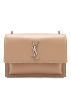 Женская сумка sunset medium SAINT LAURENT бежевого цвета, арт. 442906/D420E | Фото 1 (Сумки-технические: Сумки через плечо; Размер: medium; Материал: Натуральная кожа; Материал сплава: Проставлено; Ремень/цепочка: На ремешке; Драгоценные камни: Проставлено)