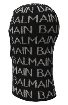 Детского балаклава BALMAIN черного цвета, арт. BT0A07 | Фото 2 (Материал: Текстиль, Шерсть, Синтетический материал; Материал сплава: Проставлено; Нос: Не проставлено)