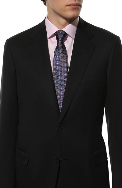 Шелковый галстук CANALI синего цвета по цене 13250 руб., арт. 18/HJ03403, фото 2 Шелковый галстук CANALI, арт. 18/HJ03403, фото 2