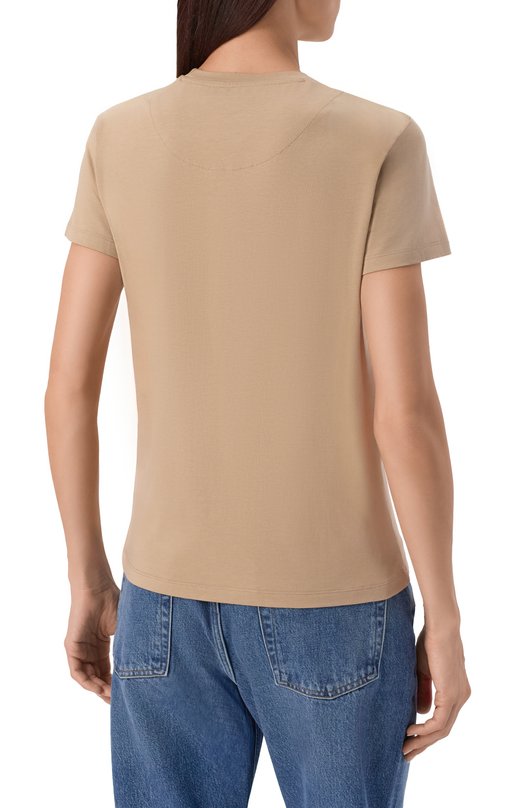 Хлопковая футболка Aeronautica Militare TS2490DJ00675 Бежевый  TS2490DJ00675 Фото 4