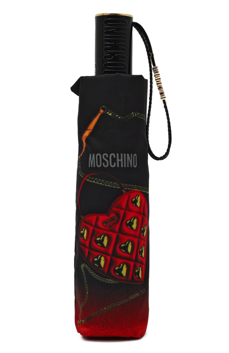 Женский складной зонт MOSCHINO черного цвета, арт. 8987 0PENCL0SE | Фото 4 (Материал: Металл, Синтетический материал, Текстиль; Материал сплава: Проставлено; Нос: Не проставлено)