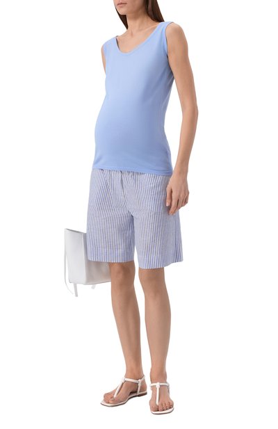 Топ из вискозы PIETRO BRUNELLI голубого цвета по цене 16550 руб., арт. MEG039/VIGCRE, фото 2 Топ из вискозы PIETRO BRUNELLI, арт. MEG039/VIGCRE, фото 2