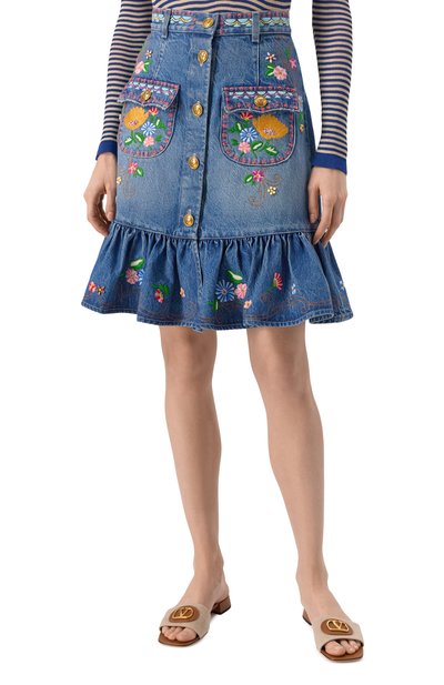 Джинсовая юбка VALENTINO, арт. 6B3DD19H94T, фото 3