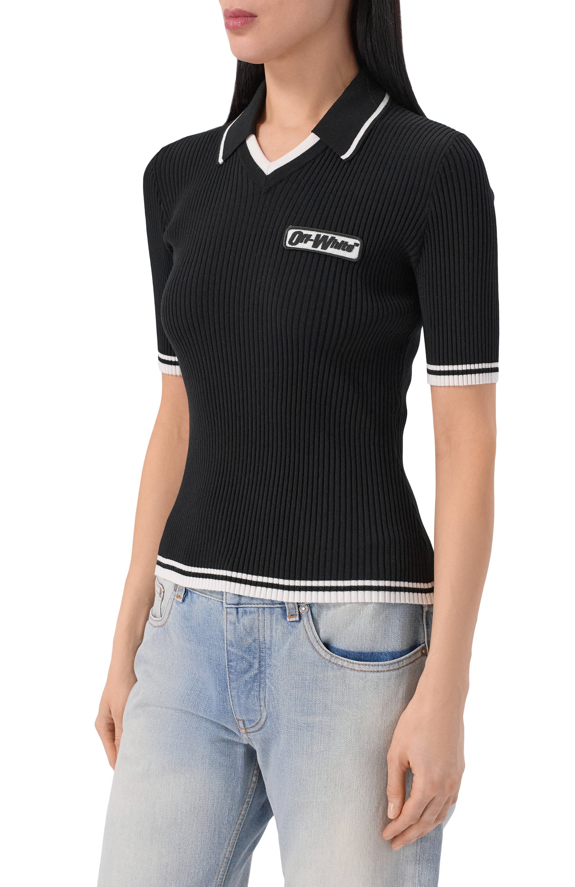 Поло из вискозы OFF-WHITE, арт. 0WHV007S26KNI001, фото 3