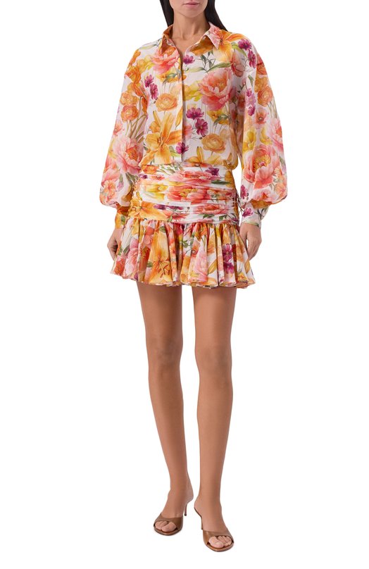 Юбка из хлопка и шелка YVON 0 160407 Разноцветный  0 160407 Фото 2