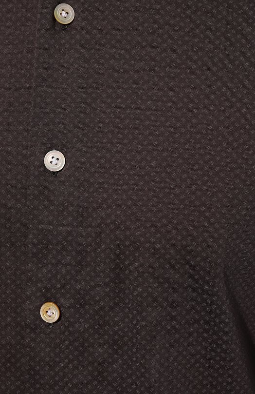 Хлопковая рубашка Kiton UCIH07147 Коричневый  UCIH07147 Фото 5