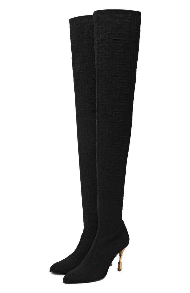 Текстильные ботфорты moneta 95 BALMAIN, арт. AN1TB809TPBK, фото 1