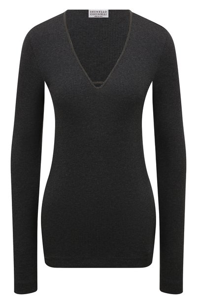 Женская хлопковый лонгслив BRUNELLO CUCINELLI, арт. MP902HC502