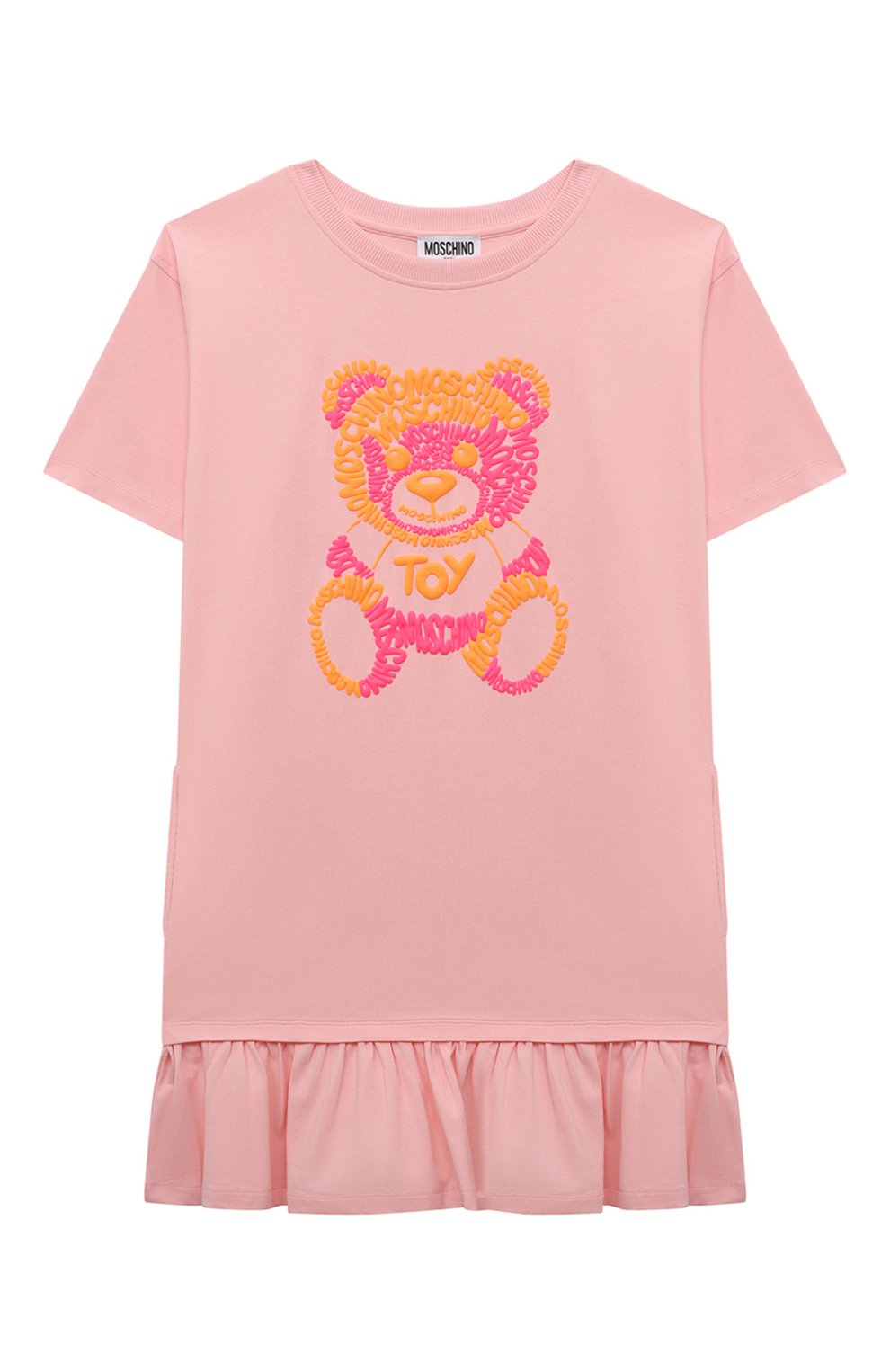 Хлопковое платье MOSCHINO светло-розового цвета по цене 12250 руб., арт. HDV0CP/LBA00/14, фото 1 Хлопковое платье MOSCHINO, арт. HDV0CP/LBA00/14, фото 1