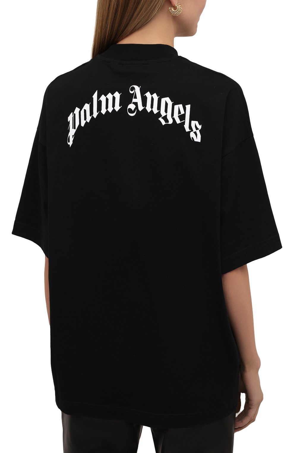 Хлопковая футболка PALM ANGELS, арт. PWAA017F21JER0031060, фото 4