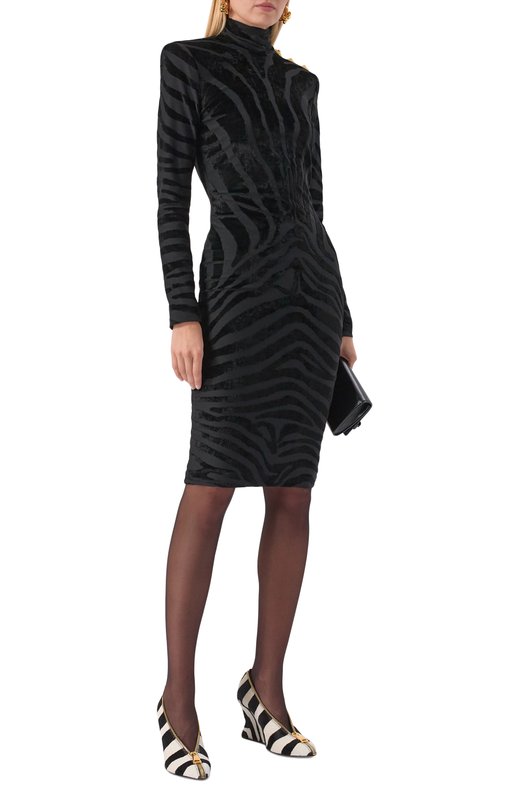 Платье из вискозы Balmain FF0RF075/JL11 Чёрный  FF0RF075/JL11 Фото 2