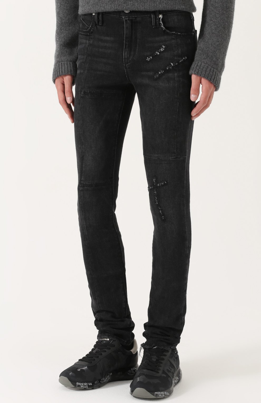Джинсы скинни с потертостями RTA, арт. MF7130-450LBLK, фото 3