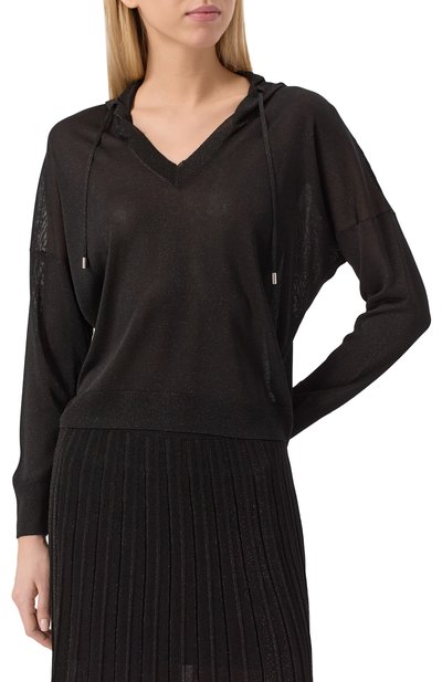 Худи из вискозы GRAN SASSO черного цвета по цене 39950 руб., арт. 57288/23008, фото 3 Худи из вискозы GRAN SASSO, арт. 57288/23008, фото 3