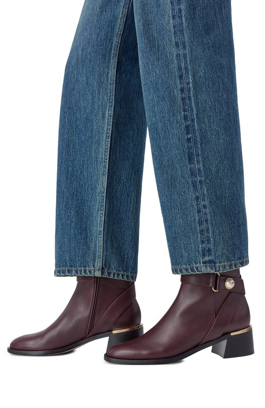 Кожаные ботильоны Noor 45 Jimmy Choo N00R 45/SQM Бордовый  N00R 45/SQM Фото 2