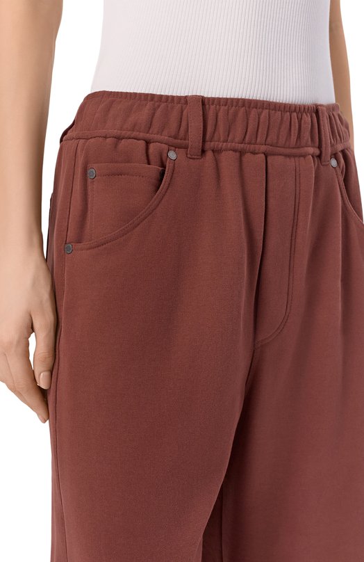 Хлопковые брюки Brunello Cucinelli MN05NHF499 Коричневый  MN05NHF499 Фото 5