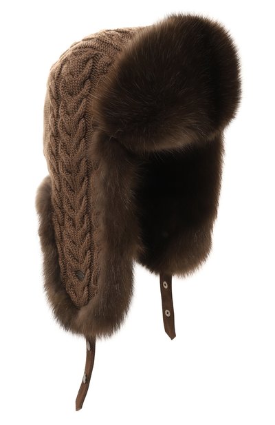 Шапка-ушанка с отделкой из меха соболя BLACK SABLE, арт. BS-24005G, фото 1