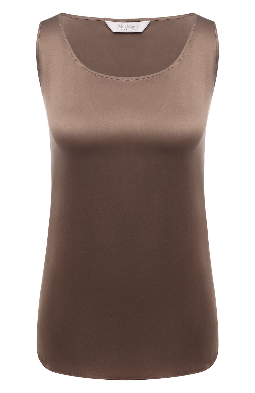 Шелковый топ WEEKEND MAX MARA темно-коричневого цвета по цене 25570 руб., арт. PAN 31660116, фото 1 Шелковый топ WEEKEND MAX MARA, арт. PAN 31660116, фото 1