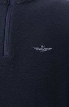 Мужской хлопковый джемпер AERONAUTICA MILITARE темно-синего цвета, арт. 241/MA1489L506 | Фото 6 (Длина (для топов): Стандартные; Драгоценные камни: Проставлено; Материал сплава: Проставлено; Рукава: Длинные; Вырез: Круглый; Принт: Без принта; Стили: Кэжуэл; Мужское Кросс-КТ: Джемперы; Материал внешний: Хлопок)