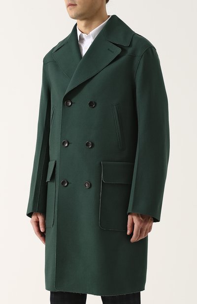 Двубортное шерстяное пальто с необработанным краем GUCCI, арт. 468225/ZIW13, фото 3