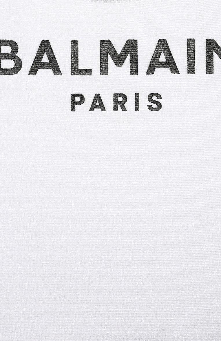 Детского слитный купальник BALMAIN белого цвета, арт. BUCA9D | Фото 3 (Материал внешний: Синтетический материал; Нос: Не проставлено; Материал подклада: Синтетический материал; Материал сплава: Проставлено; Девочки Кросс-КТ: Купальники-пляж; Принт: Без принта; Ростовка одежда: 8 лет | 128 см, 16 лет | 164 см, 12 лет | 152 см, 13 - 15 лет | 158 см, 10 - 11 лет | 140 - 146см)