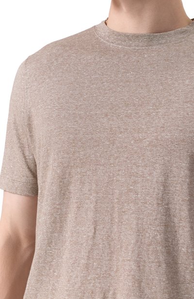 Футболка изо льна и хлопка BRUNELLO CUCINELLI, арт. MW8351308, фото 5