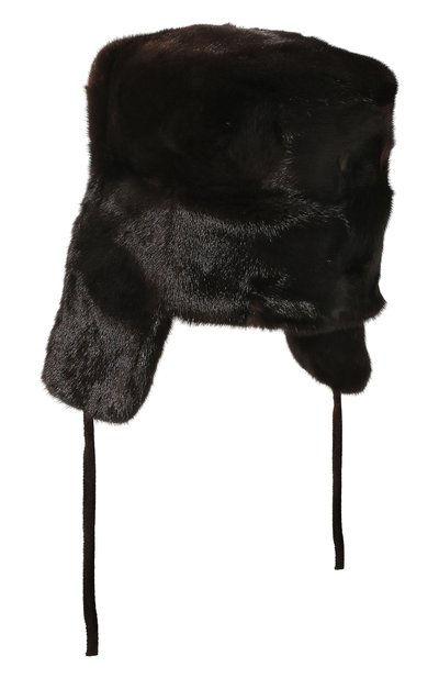 Шапка-ушанка с отделкой из меха норки VICTORIA KUSENKOVA темно-коричневого цвета по цене 94600 руб., арт. 330200004126, фото 2 Шапка-ушанка с отделкой из меха норки VICTORIA KUSENKOVA, арт. 330200004126, фото 2