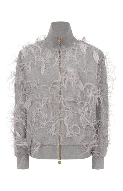 Женский хлопковая толстовка с отделкой перьями ROWEN ROSE, арт. RR_J442_V2