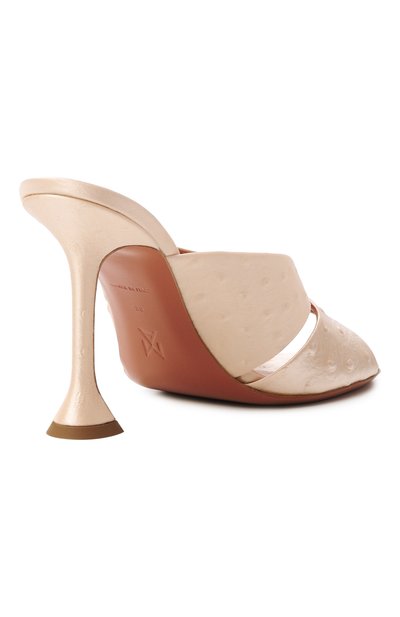 Атласные мюли salma 95 AMINA MUADDI, арт. SALMA SLIPPER 95/EMB0SSED 0STRICH SATIN, фото 5