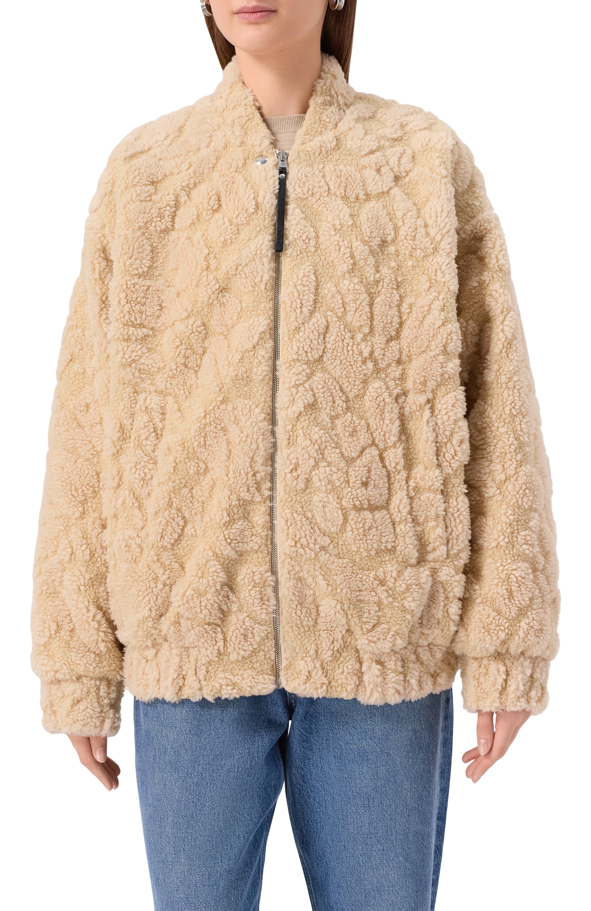 Бомбер HUGO бежевого цвета по цене 37950 руб., арт. 50546469, фото 3 Бомбер HUGO, арт. 50546469, фото 3