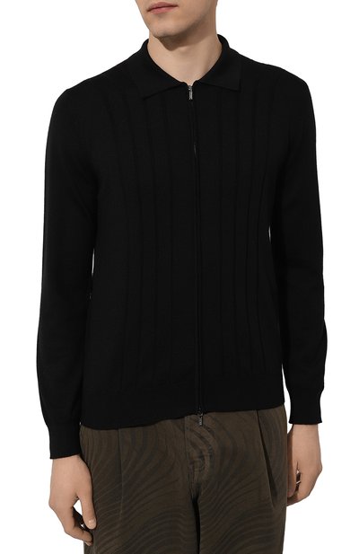 Кардиган из шерсти и шелка ZILLI черного цвета по цене 123000 руб., арт. KZPC01M0230VH0000, фото 3 Кардиган из шерсти и шелка ZILLI, арт. KZPC01M0230VH0000, фото 3