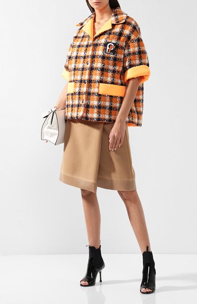 Шерстяной жакет в клетку с отложным воротником PRADA, арт. P558G-1SQ0-F0049, фото 2