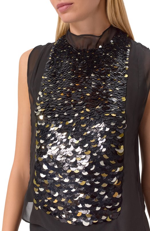 Топ с отделкой пайетками BOSS 50546946 Чёрный  50546946 Фото 5