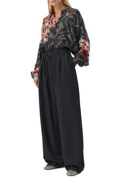 Рубашка из вискозы DRIES VAN NOTEN зеленого цвета по цене 121000 руб., арт. 262-130702/4001, фото 2 Рубашка из вискозы DRIES VAN NOTEN, арт. 262-130702/4001, фото 2