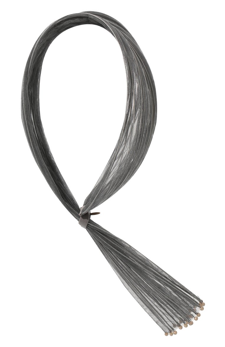 Женское колье GIORGIO ARMANI серого цвета, арт. 61N032 2R002 | Фото 1 (Материал: Текстиль; Региональные ограничения белый список (Axapta Mercury): Не проставлено; Нос: Не проставлено)