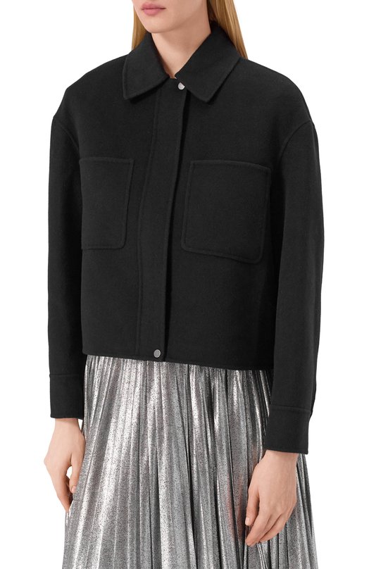 Полупальто из шерсти и кашемира Max Mara Studio MADIS0N Чёрный  MADIS0N Фото 3