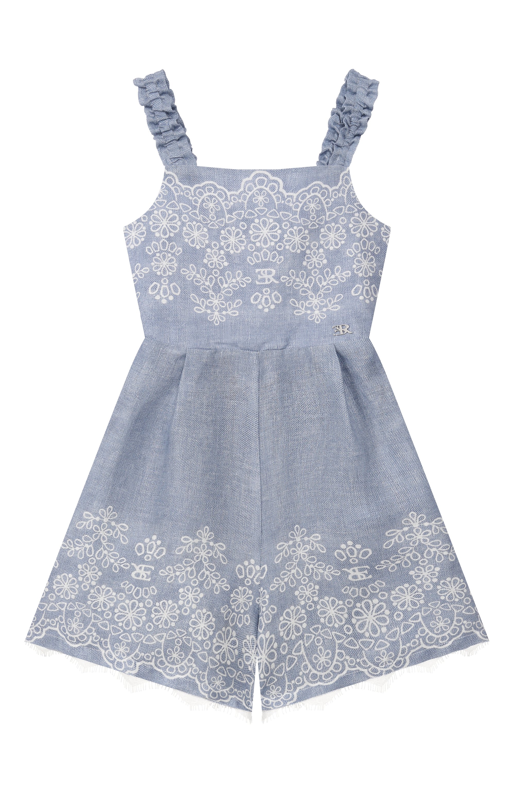 Льняной комбинезон ERMANNO SCERVINO тёмно-голубого цвета по цене 30700 руб., арт. Z1G201, фото 1 Льняной комбинезон ERMANNO SCERVINO, арт. Z1G201, фото 1