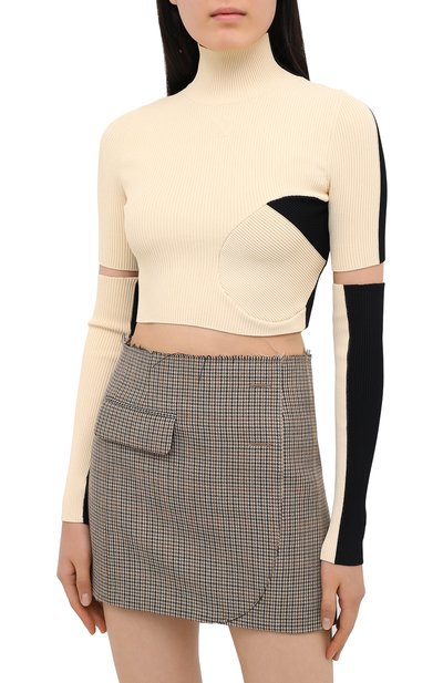 Пуловер из вискозы OFF-WHITE кремового цвета по цене 106000 руб., арт. 0WHF015F20KNI0016110, фото 3 Пуловер из вискозы OFF-WHITE, арт. 0WHF015F20KNI0016110, фото 3