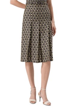 Женская шелковая юбка VALENTINO синего цвета, арт. 6B3RACQ090R | Фото 3 (Длина Ж (юбки, платья, шорты): Миди; Материал внешний: Шелк; Стили: Ретро; Кросс-КТ: костюм)