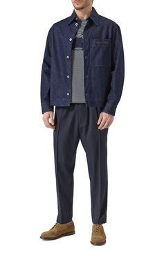 Мужская хлопковая футболка EMPORIO ARMANI темно-синего цвета, арт. EM000824/AF12927 | Фото 2 (Материал внешний: Хлопок; Длина (для топов): Стандартные; Рукава: Короткие; Стили: Кэжуэл; Принт: С принтом; Кросс-КТ: Джерси; Мужское Кросс-КТ: Футболка-одежда)