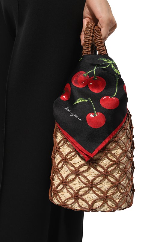 Шелковый платок Dolce & Gabbana FN093R/GDBI1 Чёрный  FN093R/GDBI1 Фото 2