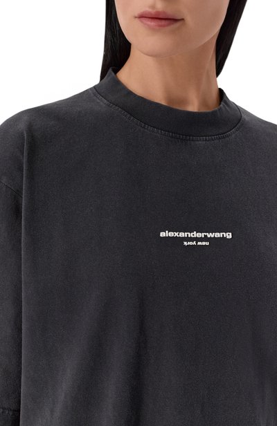 Хлопковая футболка ALEXANDER WANG черного цвета по цене 28550 руб., арт. UCC3261905, фото 5 Хлопковая футболка ALEXANDER WANG, арт. UCC3261905, фото 5