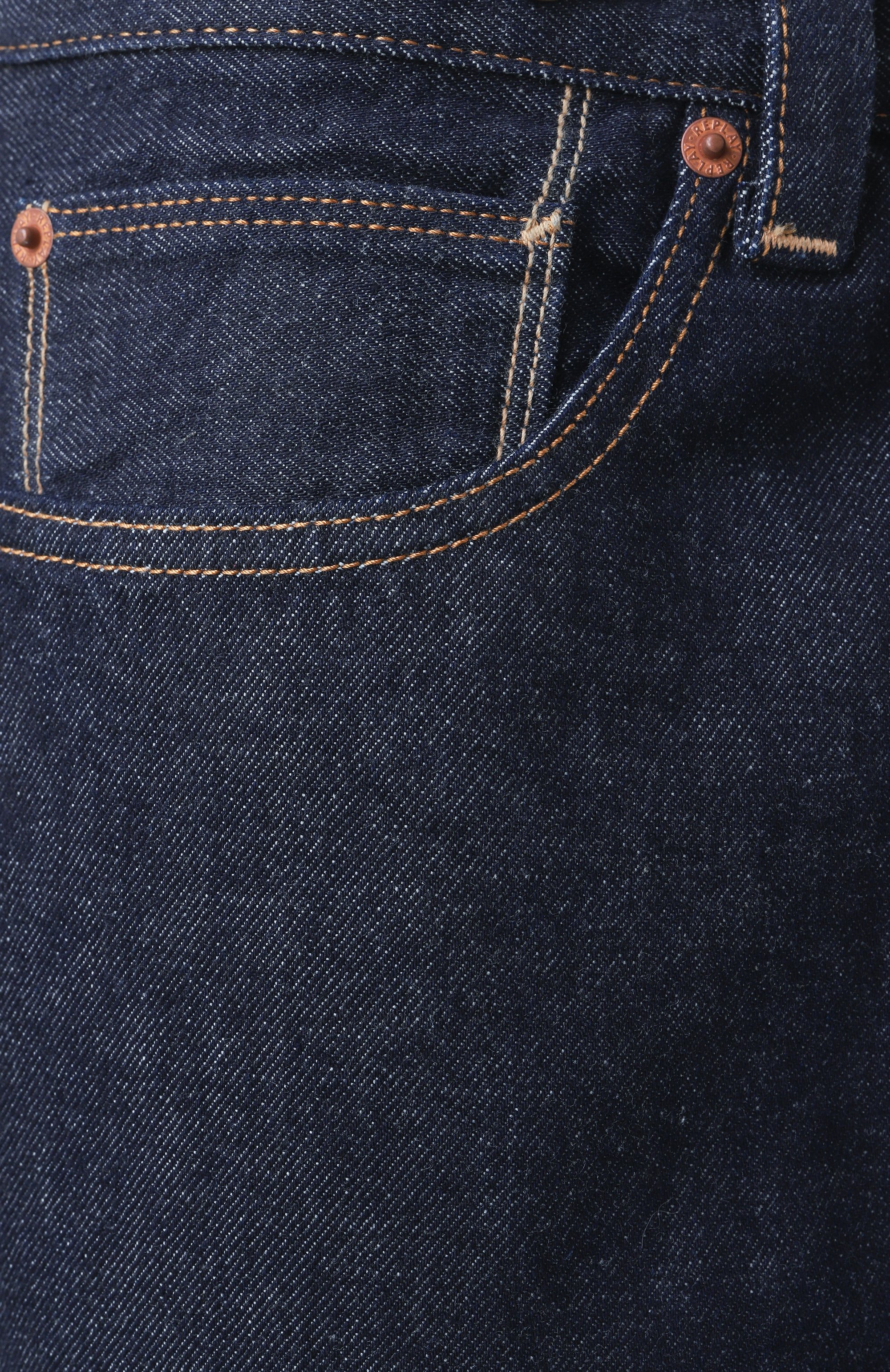 Джинсы bwaii REPLAY темно-синего цвета по цене 22500 руб., арт. M1040R.000.814 07A, фото 6 Джинсы bwaii REPLAY, арт. M1040R.000.814 07A, фото 6