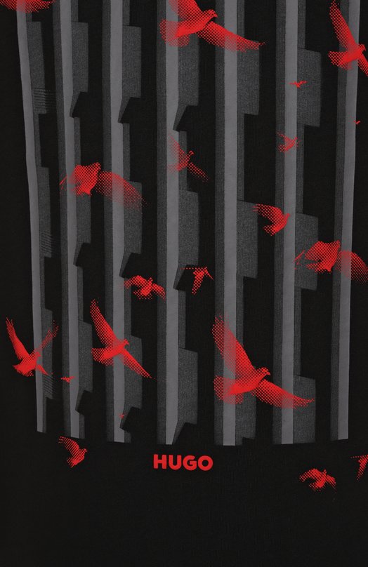 Хлопковая футболка HUGO 50542581 Чёрный  50542581 Фото 6