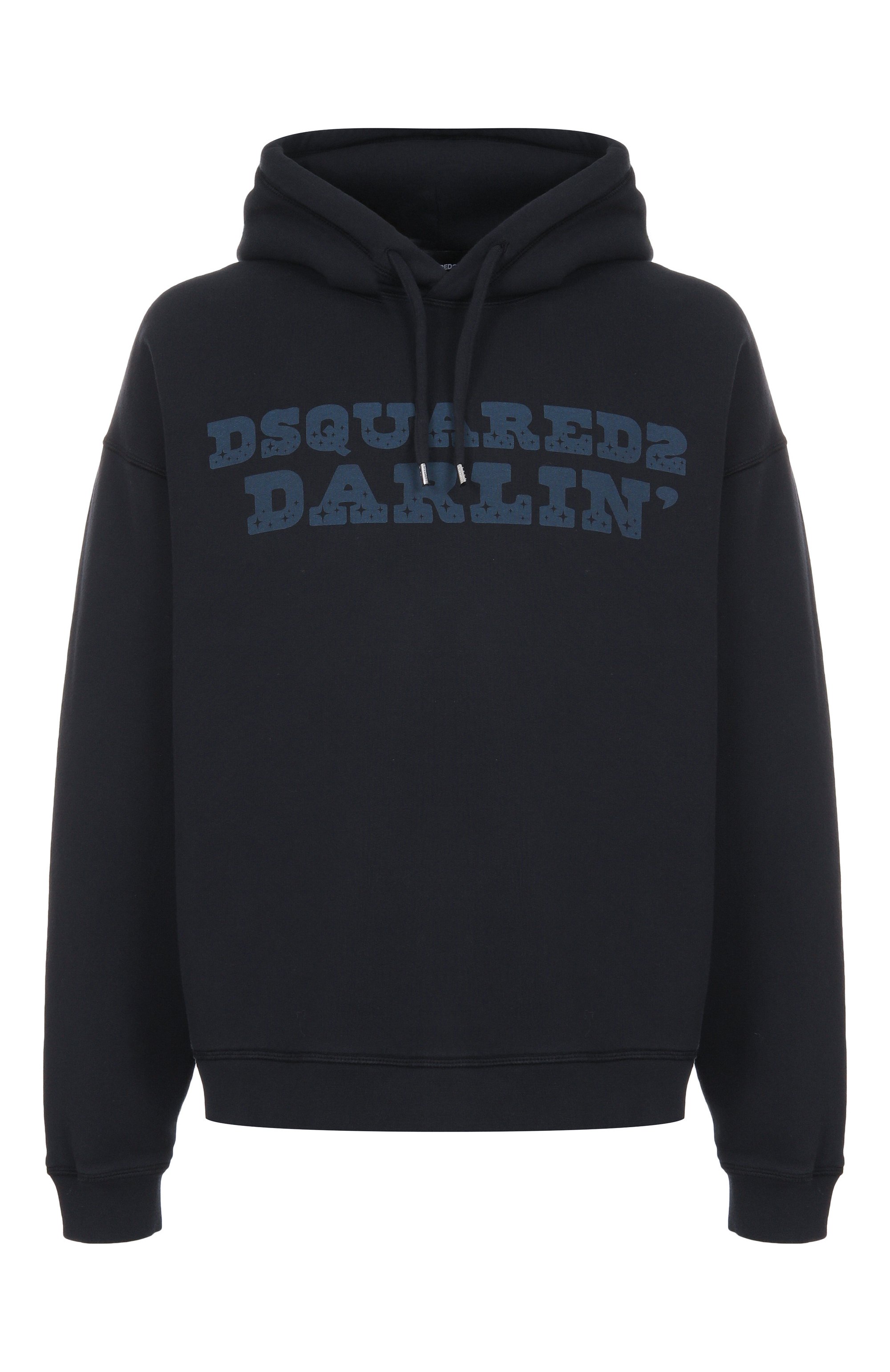 Хлопковое худи DSQUARED2 темно-синего цвета по цене 64000 руб., арт. S71GU0739/S25030, фото 1 Хлопковое худи DSQUARED2, арт. S71GU0739/S25030, фото 1